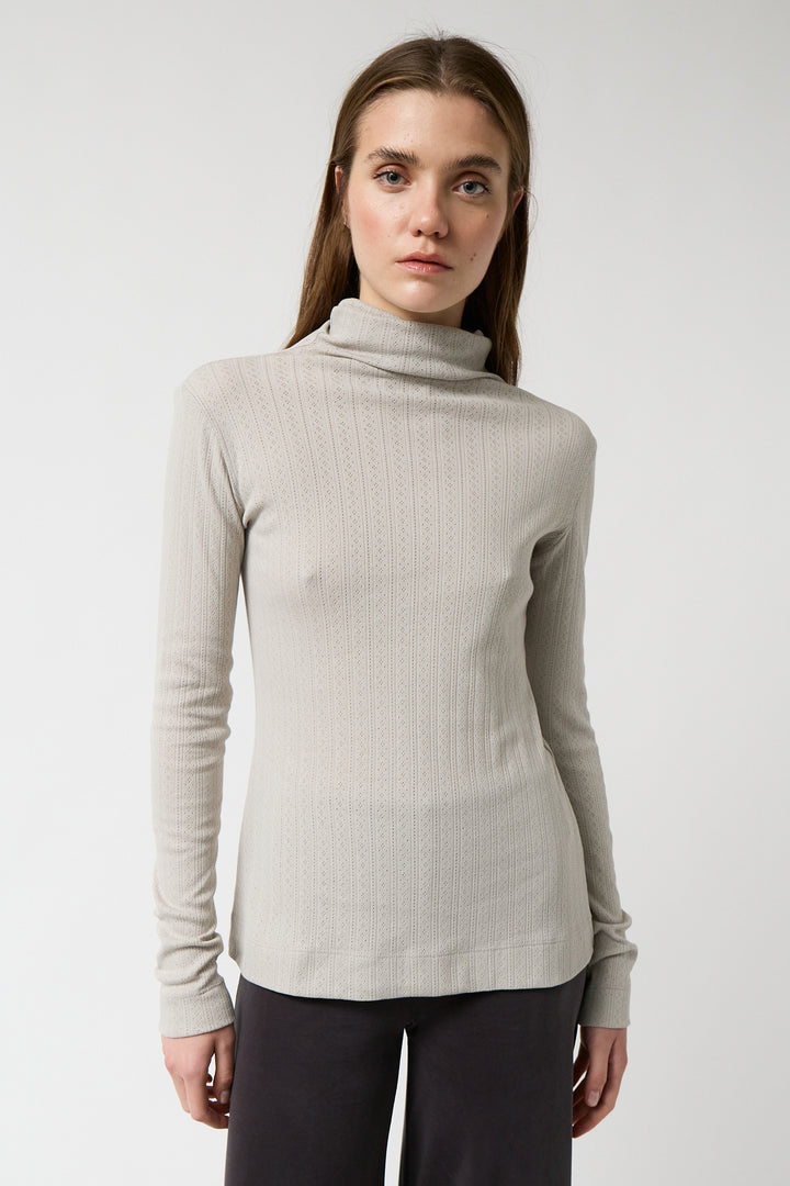 Jersey cuello alto Almond